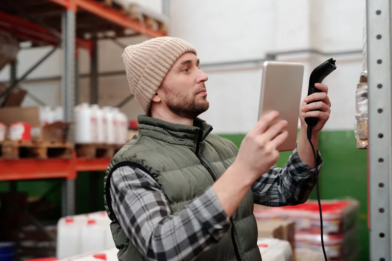 Barcode scanner used for stock audit in a Malaysian ecommerce warehouse